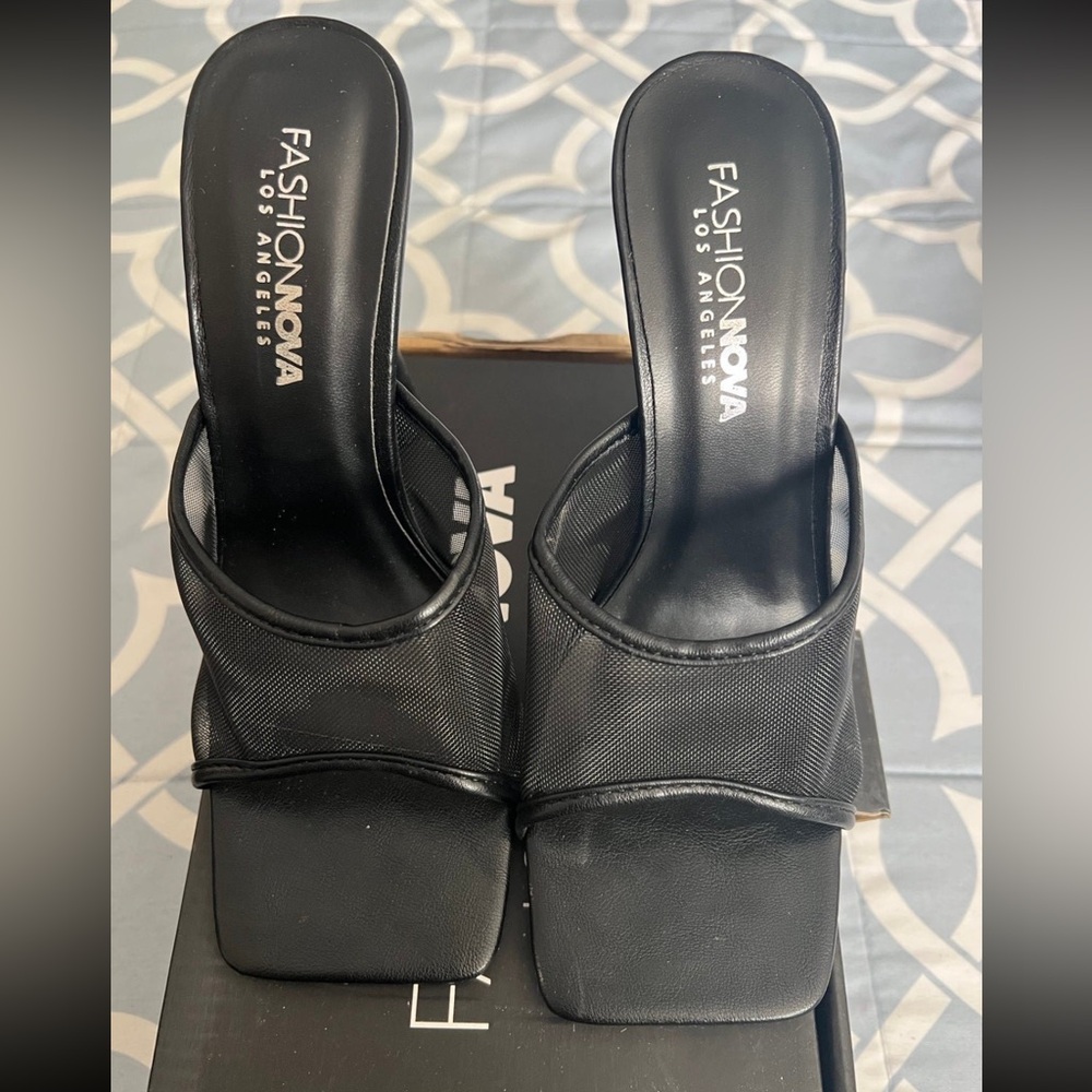 Fashion Nova Black Heeled Sandals